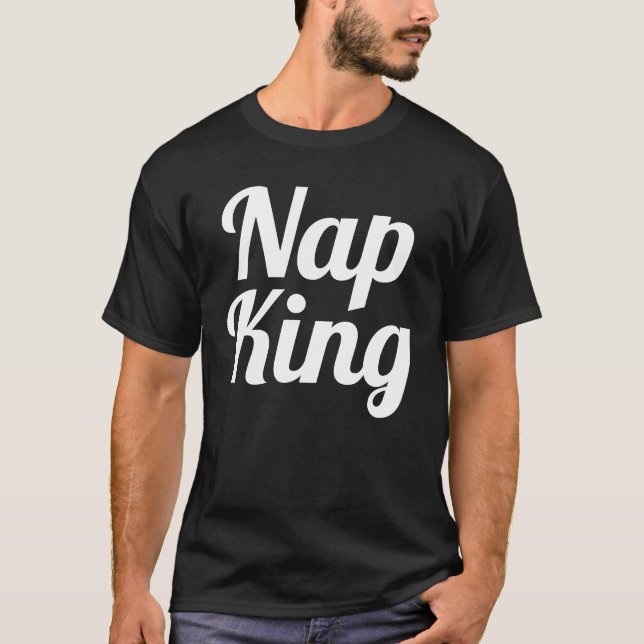 Nap King Boy Black and White Slogan Baby Bodysuit (Front)