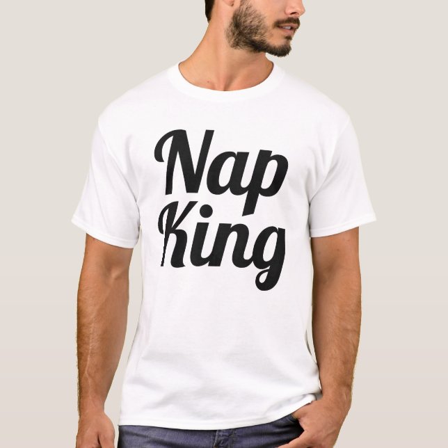 Nap King Boy Black and White Slogan Baby Bodysuit (Front)