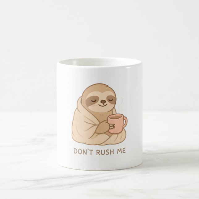 Nap Mode: Activated – Cozy Sloth in a Blanket Coffee Mug (Center)