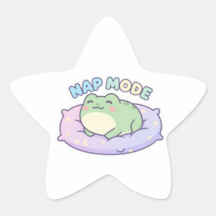 Nap Mode Frog Sticker Cute Sleeping Frog Cozy Kawa