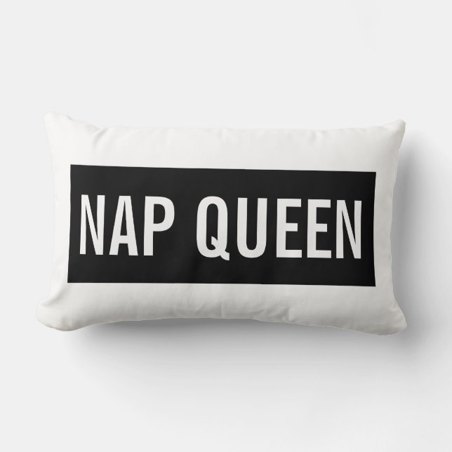 Nap queen black white lumbar pillow (Front)
