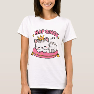 Nap Queen Cat Mom Shirt   Cute Kawaii Sleeping Cat