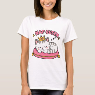 Nap Queen Cat Mom Shirt | Cute Kawaii Sleeping Cat