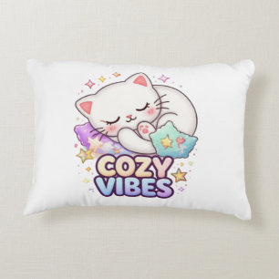 Nap Queen Cat Sticker   Cute Sleeping Cat Accent Pillow