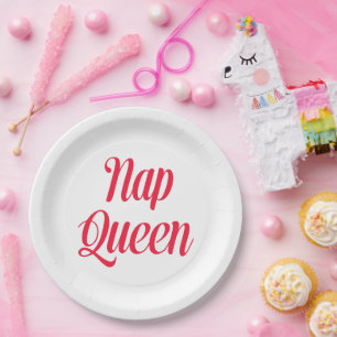 Nap Queen Pink Cherry Red Paper Plate