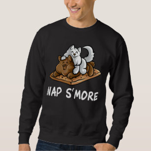 Nap S'more Marshmallow Camper Cat Camping Campfire Sweatshirt
