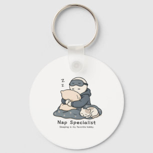 Nap Specialist Funny Sleep Lover Meme Keychain