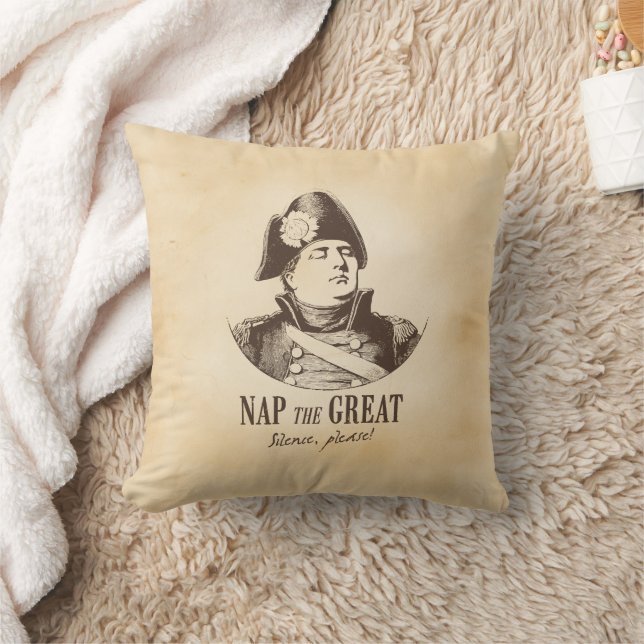 Nap the Great Napoleon Funny Throw Pillow (Blanket)