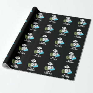 Nap Thyme Funny Sleeping Herb Pun Dark BG Wrapping Paper