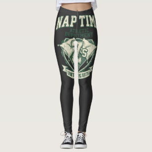 Nap Time Athletic Department Funny Vintage Varsity Leggings