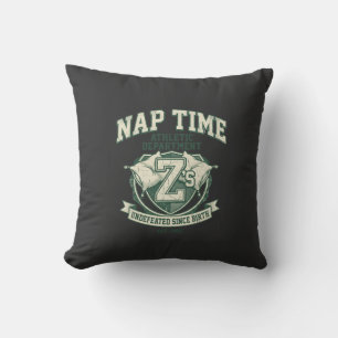 Nap Time Athletic Department Funny Vintage Varsity Throw Pillow