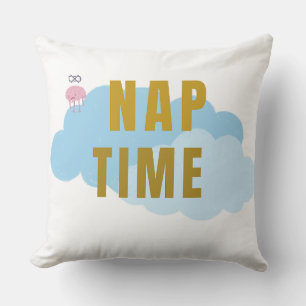 Nap Time Cozy Throw Pillow – Fun Cloud Design