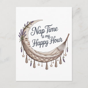 Nap Time Is My Happy Hour Announcement Postcard
