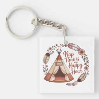 Nap Time Is My Happy Hour Keychain