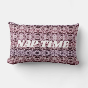 Nap Time Pastel Pink Silky Pattern Elegant Lumbar Pillow