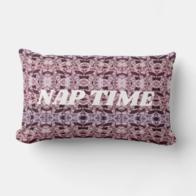 Nap Time Pastel Pink Silky Pattern Elegant Lumbar Pillow (Front)