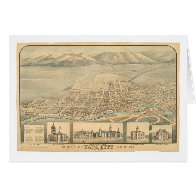 Napa, CA. Panoramic Map (0684A) (Front Horizontal)