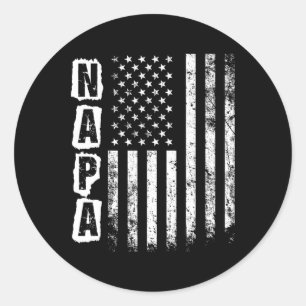 Napa Father's Day American Flag 4th Of July  Classic Round Sticker