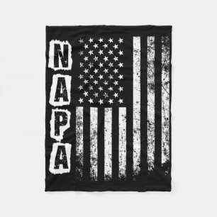 Napa Father's Day American Flag 4th Of July  Fleece Blanket