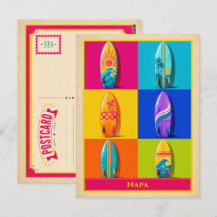Napa Postcard California Surfboard Vintage