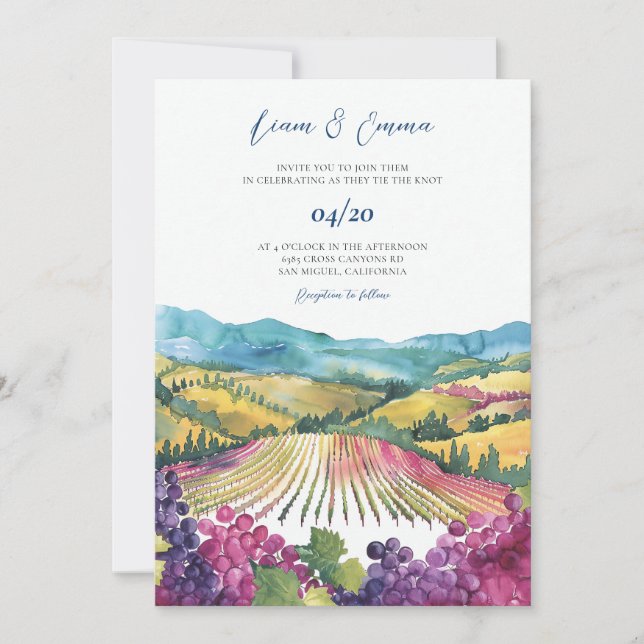 Napa Valley California Faire-part de mariage (Devant)