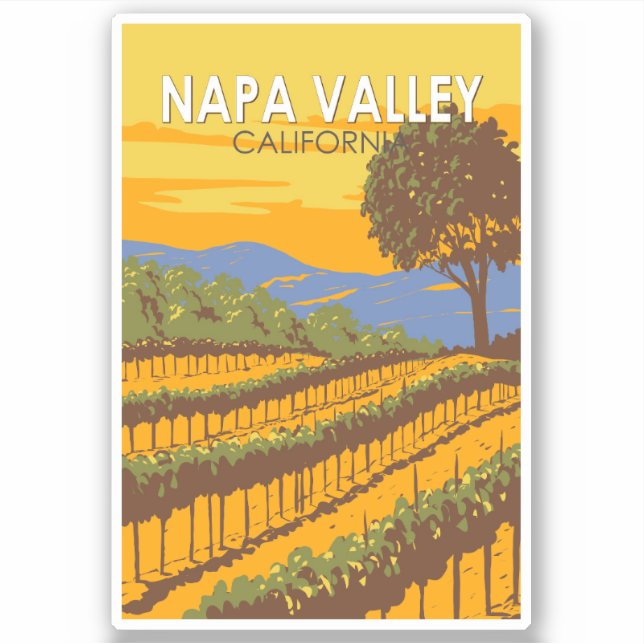 Napa Valley California Travel Art Vintage (Front)