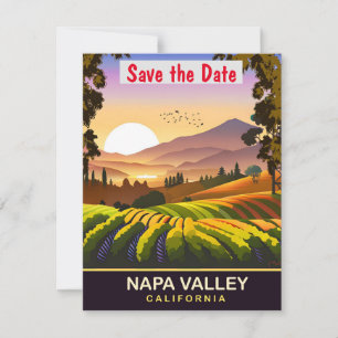 Napa Valley, California, Travel Postcard,  Save The Date