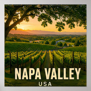 Napa Valley California Vineyard Travel Souvenir Poster