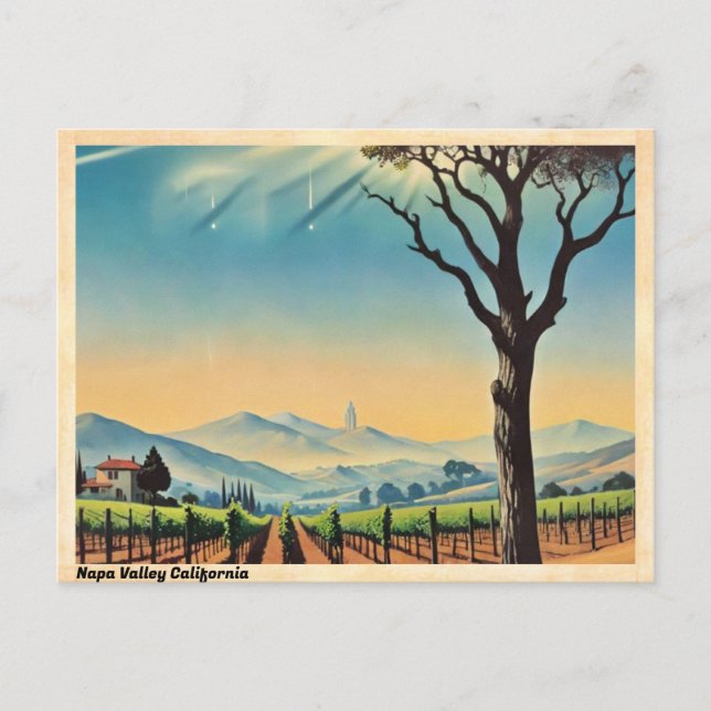 Napa Valley California Vintage Travel Postcard (Front)