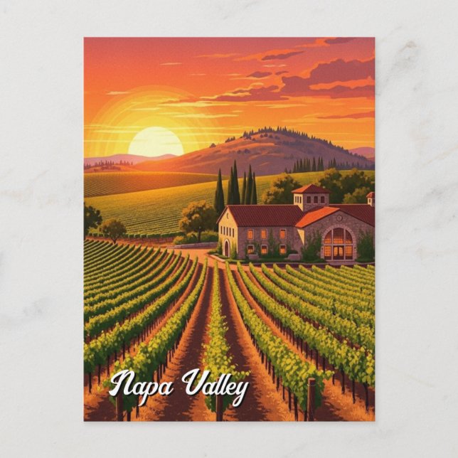 Napa Valley California Vinyard Winery Postcard (Front)
