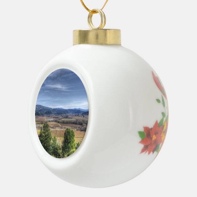 Napa Valley Ceramic Ball Christmas Ornament (Right)