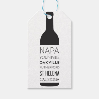 Napa Valley Cities Wine Bottle Gift Tags