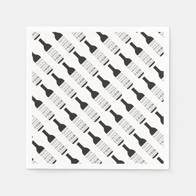 Napa Valley Cities Wine Bottle Party Supplies Napkin (Front)