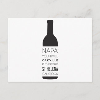 Napa Valley Cities Wine Bottle Postcard