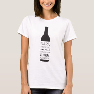 Napa Valley Cities Wine Bottle T-Shirt