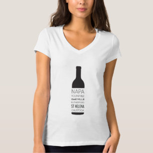 Napa Valley Cities Wine Bottle T-Shirt