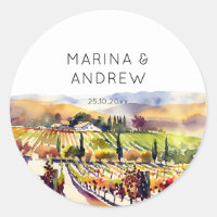 Napa Valley vineyard watercolor wedding