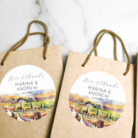Napa Valley vineyard watercolor wedding favour
