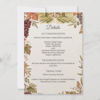 Napa Valley Vineyard Wedding Details Enclosure 