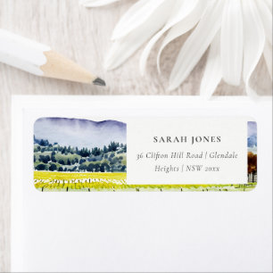Napa Valley Watercolor Vineyard Landcape Address