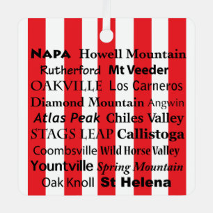 Napa Valley Wine AVAs Ornament