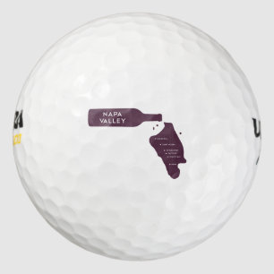 Napa Valley Wine Bottle Spill Logo Golf Balls