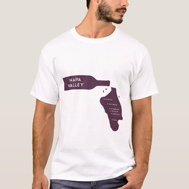 Napa Valley Wine Bottle Spill Logo T-Shirt (Front)