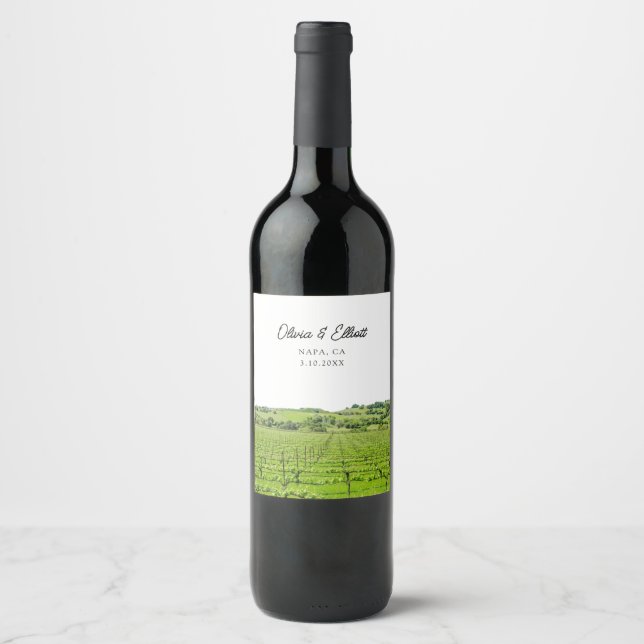 Napa Wedding Favour Personalized Wine Label (Front)