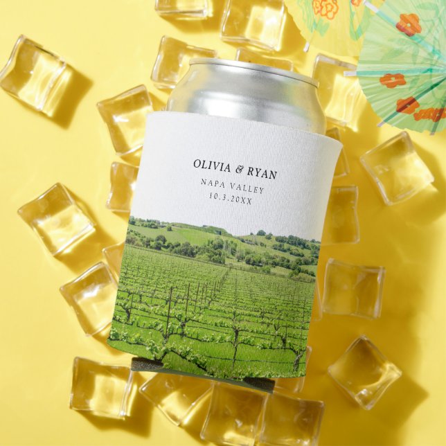 Napa Winery Wedding Favour Custom  Can Cooler (In Situ Summer)