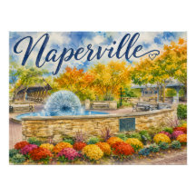 Naperville Illinois Dandelion Fountain Riverwalk