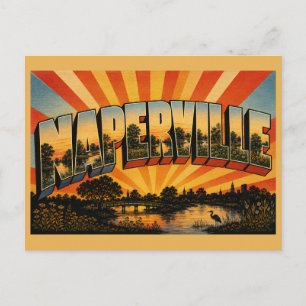 Naperville Illinois River Woodland Prairie Art Postcard