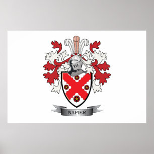 Napier Family Crest Coat of Arms Poster