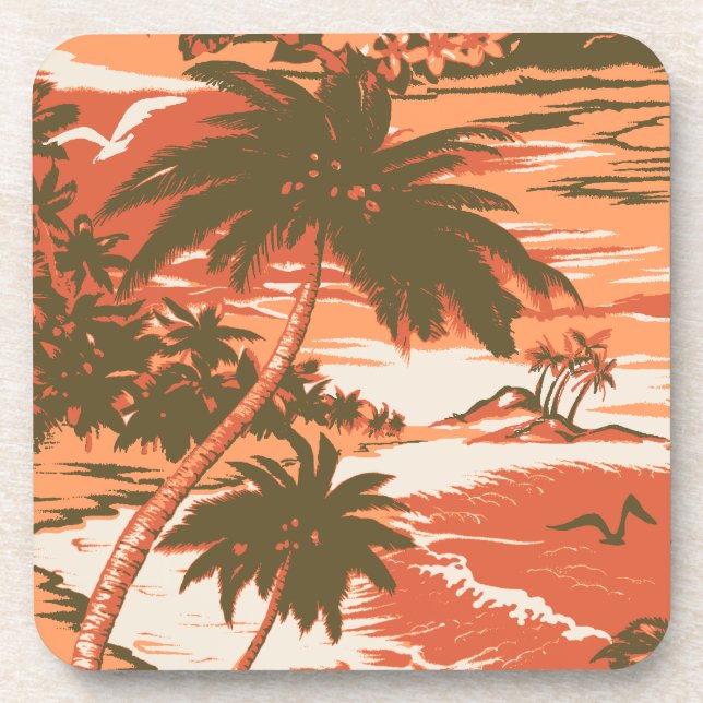 Napili Bay Hawaiian Cork-backed Coasters (Front)