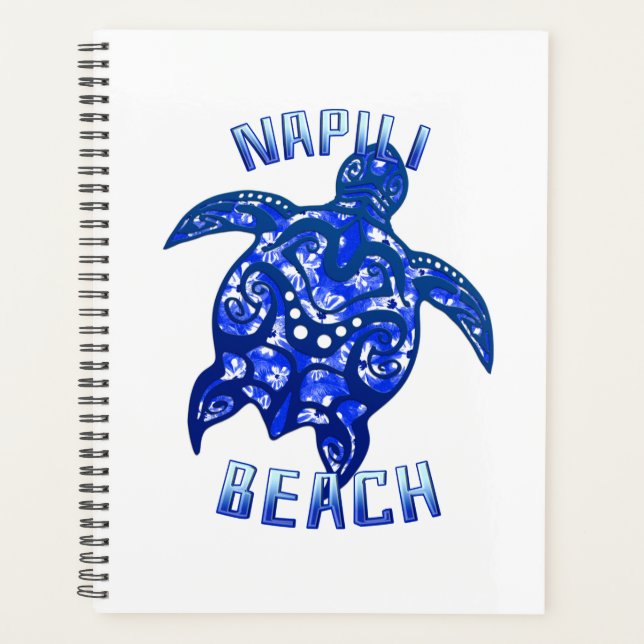 Napili Beach Hawaii Vacation Tribal Turtle Planner (Front)